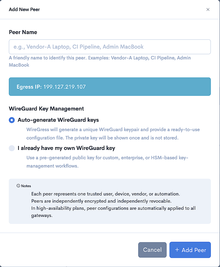 Access Control Interface